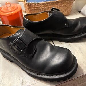 Dr. Martens Black Leather Buckle Derbys